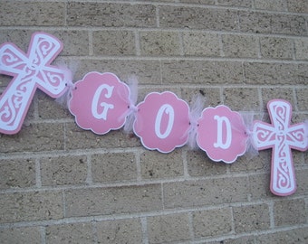 God Bless Banner, Baptism banner, Confirmation Banner, First Communion Banner