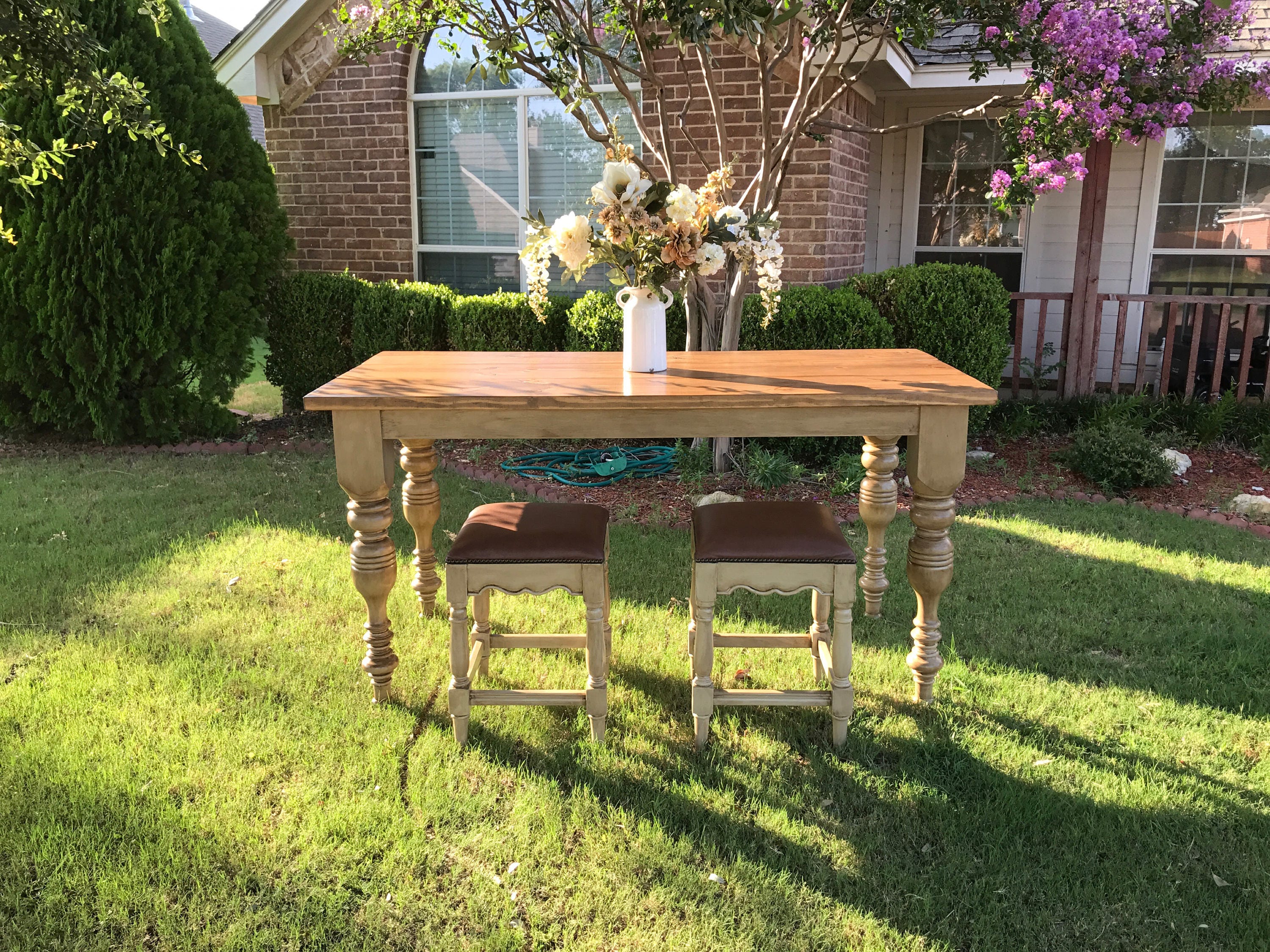 Counter height farmhouse table Etsy