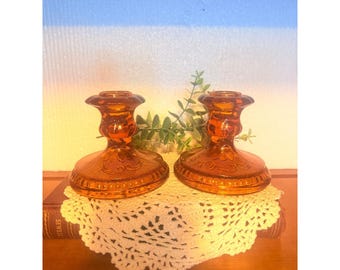 Vintage Indiana tiara glass candle stick holder
