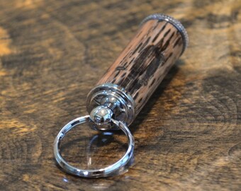 Pill Case Keychain Etsy - spalted tiger oak wooden keychain pill case with hidden compartment