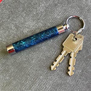 Deep Space Sparkle Keychain with Hidden Compartment Good for Use as Needle Case, Toothpick Holder, or Pill Case