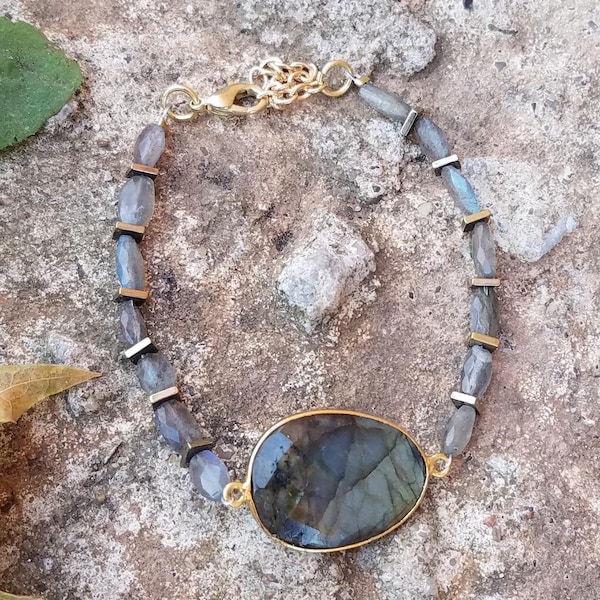 Labradorite Adjustable Clasp Bracelet