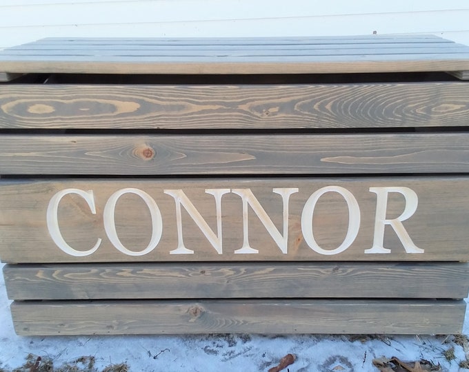rustic wooden toy chest