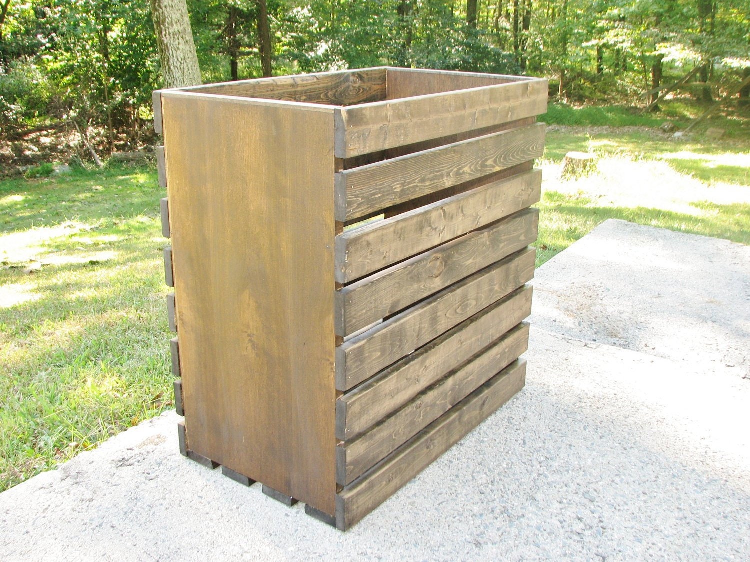 Cesta de lavandería cesta rústica caja terminada o | Etsy