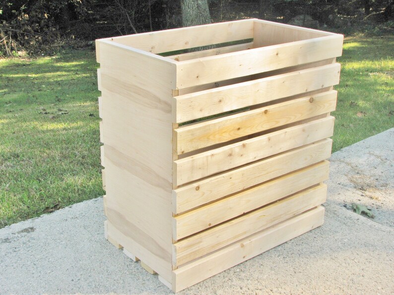 Cesta de lavandería cesta rústica caja terminada o | Etsy