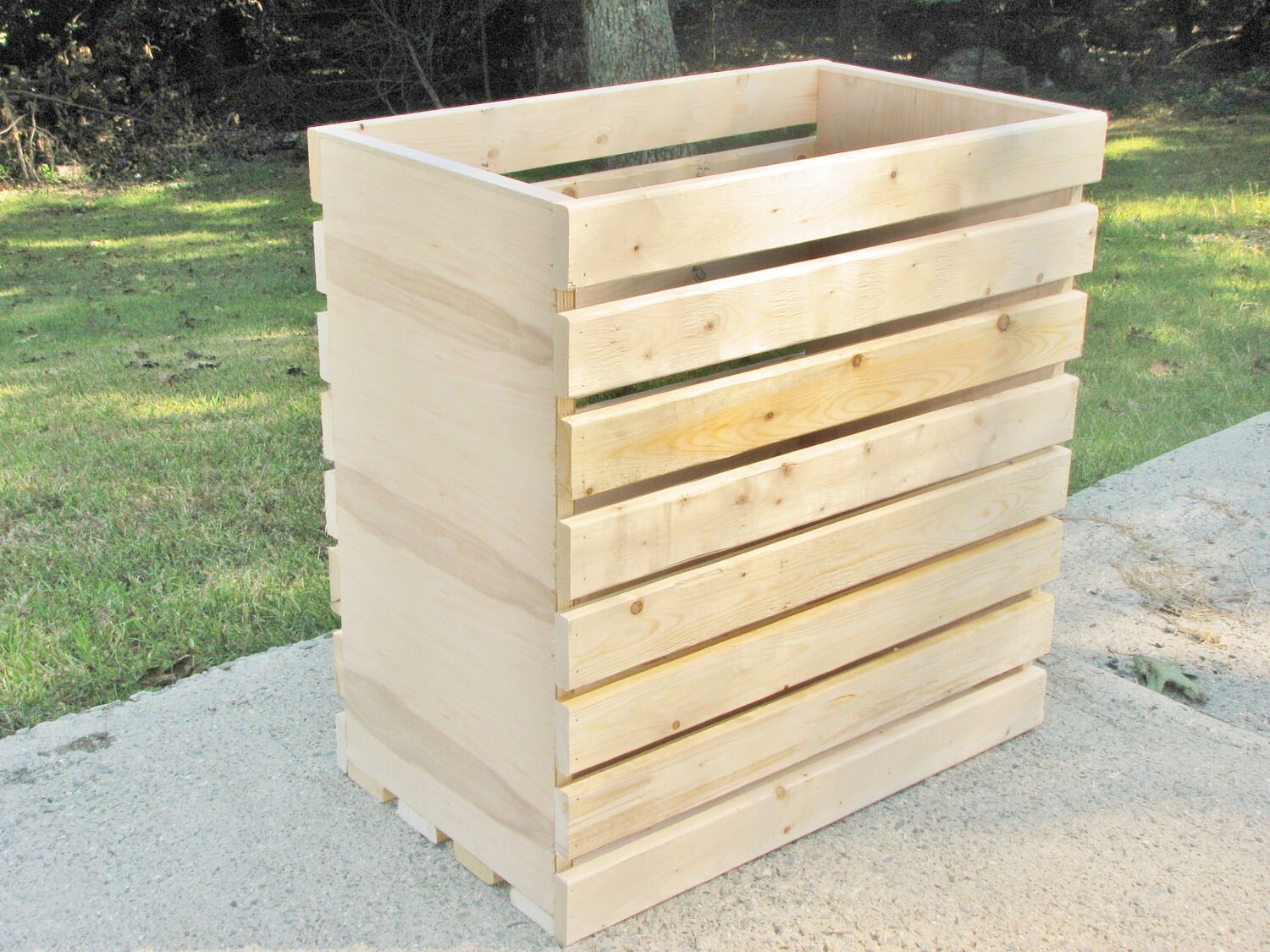 Cesta de lavandería cesta rústica caja terminada o | Etsy