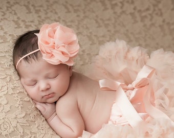 peach baby headband