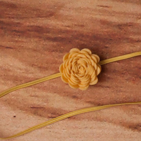 Small Yellow Flower Headband, Tiny Yellow Flower Headband, Yellow Headbands, Yellow Felt Headbands, Felt Headbands, Baby Headbands