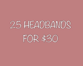 25 Headband Grab Bag: Taupe Knots, Bows, Cables on Nylon