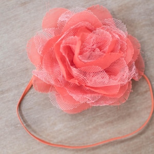 Coral Headband, Coral Baby Headbands, Coral Flower Headbands, Big Baby Headbands, Newborn Headbands, Baby Girl headbands, Big Coral Headband
