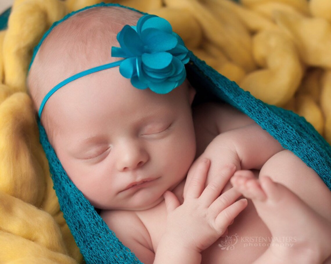 Newborn Headbands Blue Headbands Baby Headbands Baby Etsy