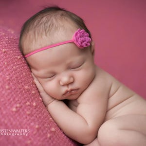 bubblegum pink headband, bubblegum pink felt headband, bubblegum pink newborn headbands, tiny bubblegum pink headband, baby headbands