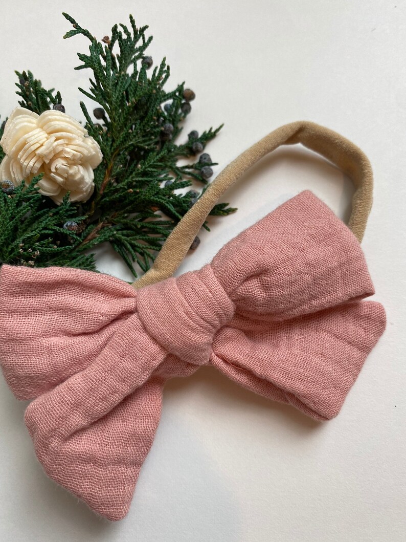 Antique Pink Headbands, Antique Pink Hair Bows, Baby Headbands, Antique Pink Bows, Baby Hair Bows, Antique Pink Headbands, Baby Bows image 8