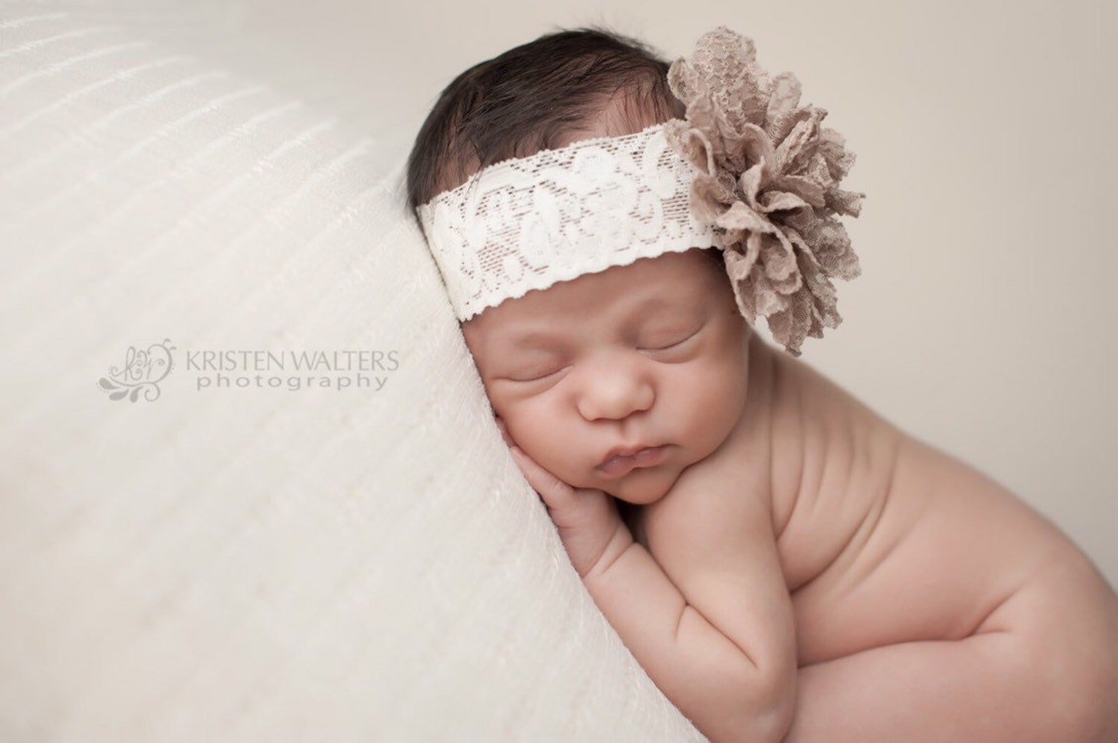 Brown Lace Headband Baby Headbands Brown Headbands Newborn Etsy