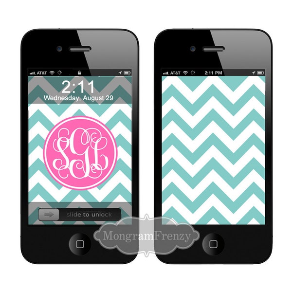 Monogram Wallpaper and Lockscreen for your iphone or ipod touch Background Image  Chevron