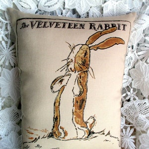 VELVETEEN Rabbit Pillow PRIMITIVE Bunny Tea dye Rabbit Decor, ADORABLE!!!!