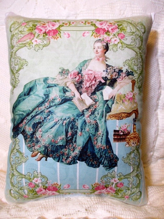 MARIE ANTOINETTE Pillow Pink Roses Pillow Victorian Lady Pillow Madam De  Pompadour Victorian Decor Shabby Marie Pillow, Beautiful 