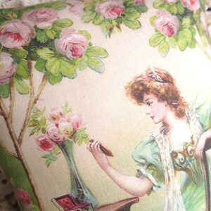 Lady Pink Roses PILLOW Lots of Pink Roses CHERUB Angel Cupid Pillow image 3