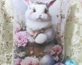 Bunny RABBIT Pillow EASTER Decor Shabby Easter Pillow Beautiful BUNNY!!!!!! Adorable!!!!