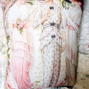 VINTAGE Ladies Pillow,  Shabby PINK Ladies, Shabby Chic Pillow, Women,  BEAUTIFUL!!!!