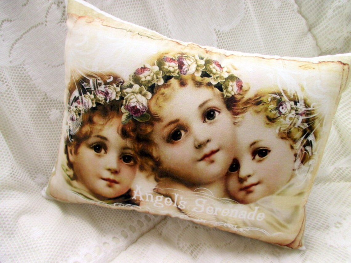 Angel Pillow Beautiful ANGELS Cherubs PILLOW CHERUB Pillow Etsy