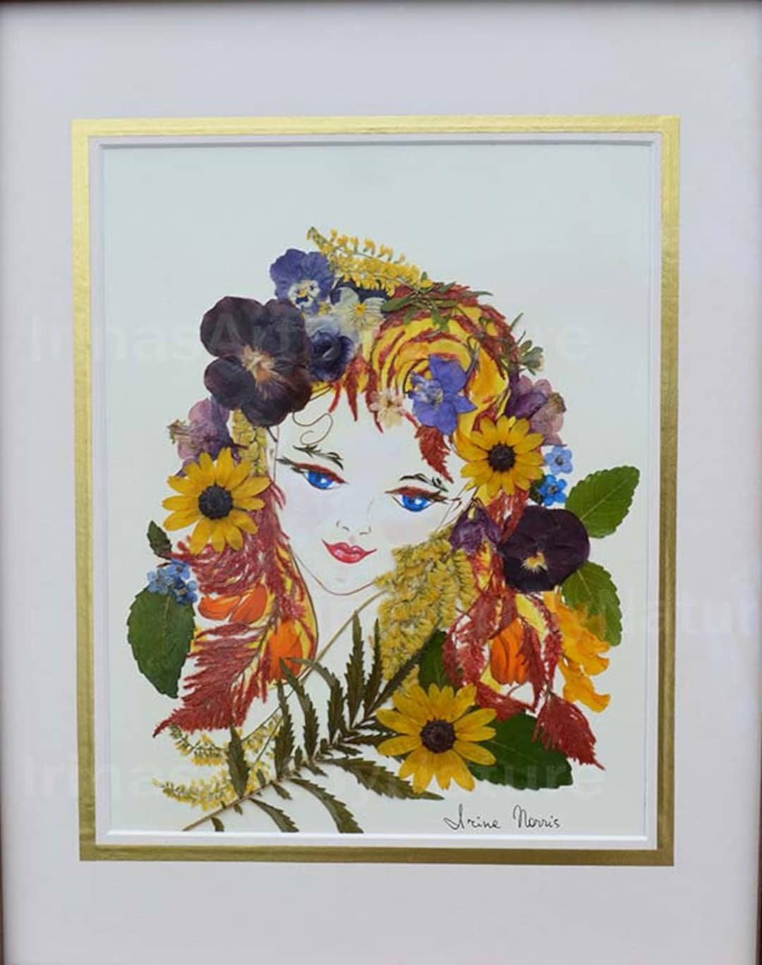Original Pressed Flower Art Fairy of Flowers 11 X 14 - Etsy