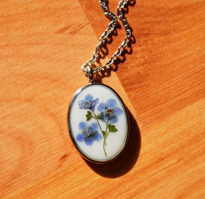 Real Me Not Necklace Pressed Flower Resin Pendant Etsy