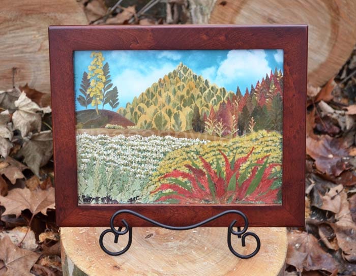 Original Pressed Flower Art, Nature View Mixed Media