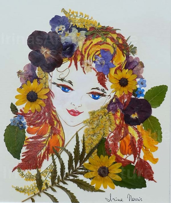Original Pressed Flower Art Fairy of Flowers 11 X 14 - Etsy