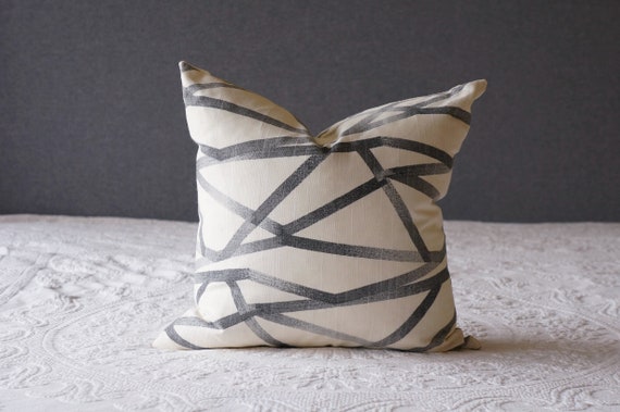 Gray Throw Pillow Cushion Cover Geometric Beige Decorative Pillows | Etsy