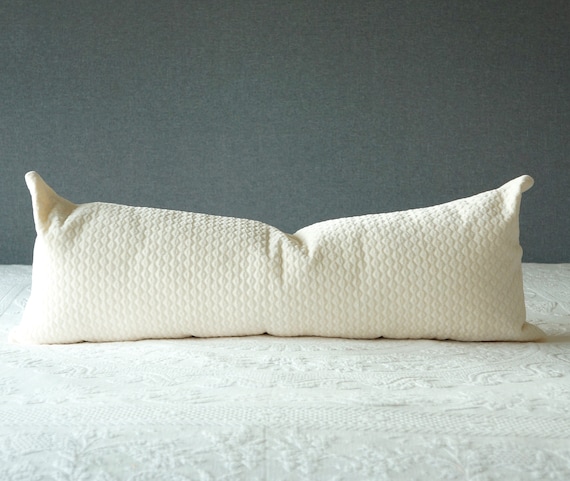 Ivory Velvet Long Lumbar Throw Pillow Cover 14 X Etsy