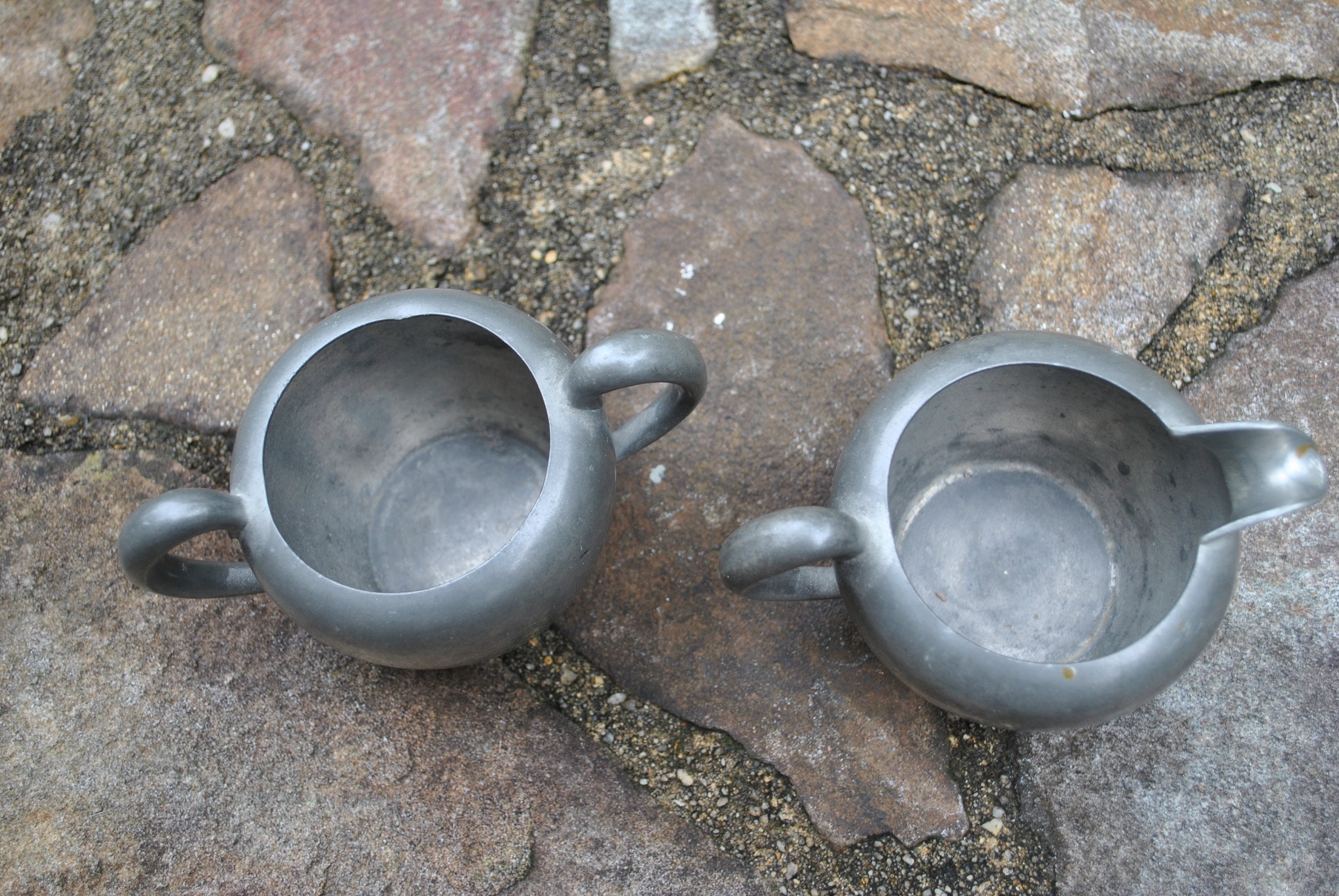 R.H. Macy & Co. Solid Pewter Creamer and Sugar Bowl Etsy