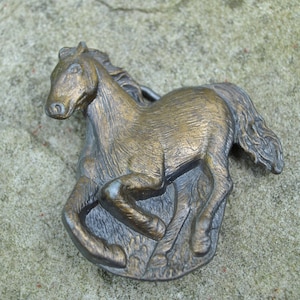 Brass Plated Horse Metal Belt Buckle Vintage Cowboy Western Country