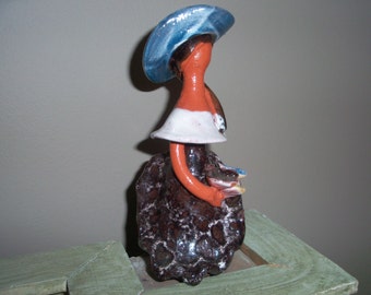 Handmade Flamenco Dancer Pottery Figurine Mexico