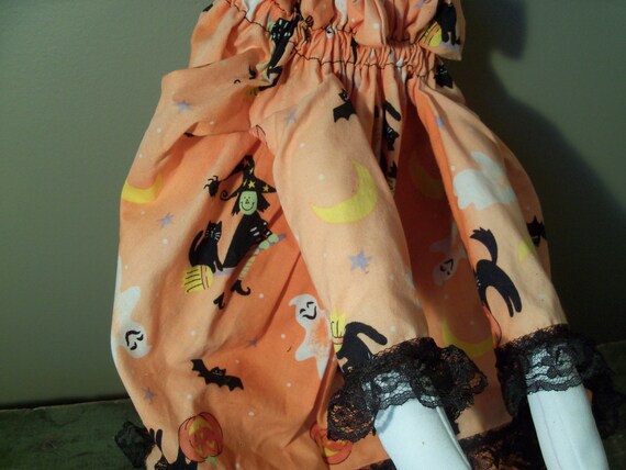 2 Vêtements Halloween Pour Poupée 17 Cm - Styles Orange Et Violet Avec Oreilles Ours, Broderie Squelette