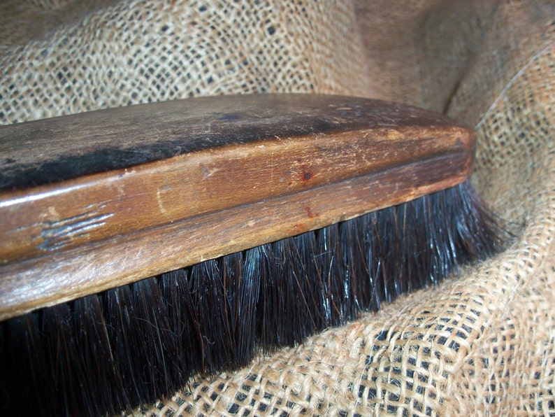 Antique Large Wooden Horse Hair Clothes Brush Etsy
