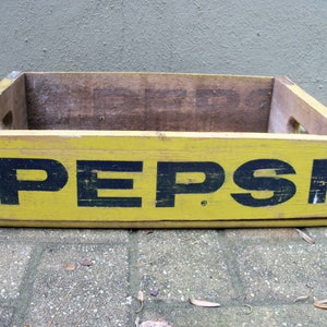 Vintage Wooden Pepsi Crate Yellow Charleston West Virginia Box Carrying