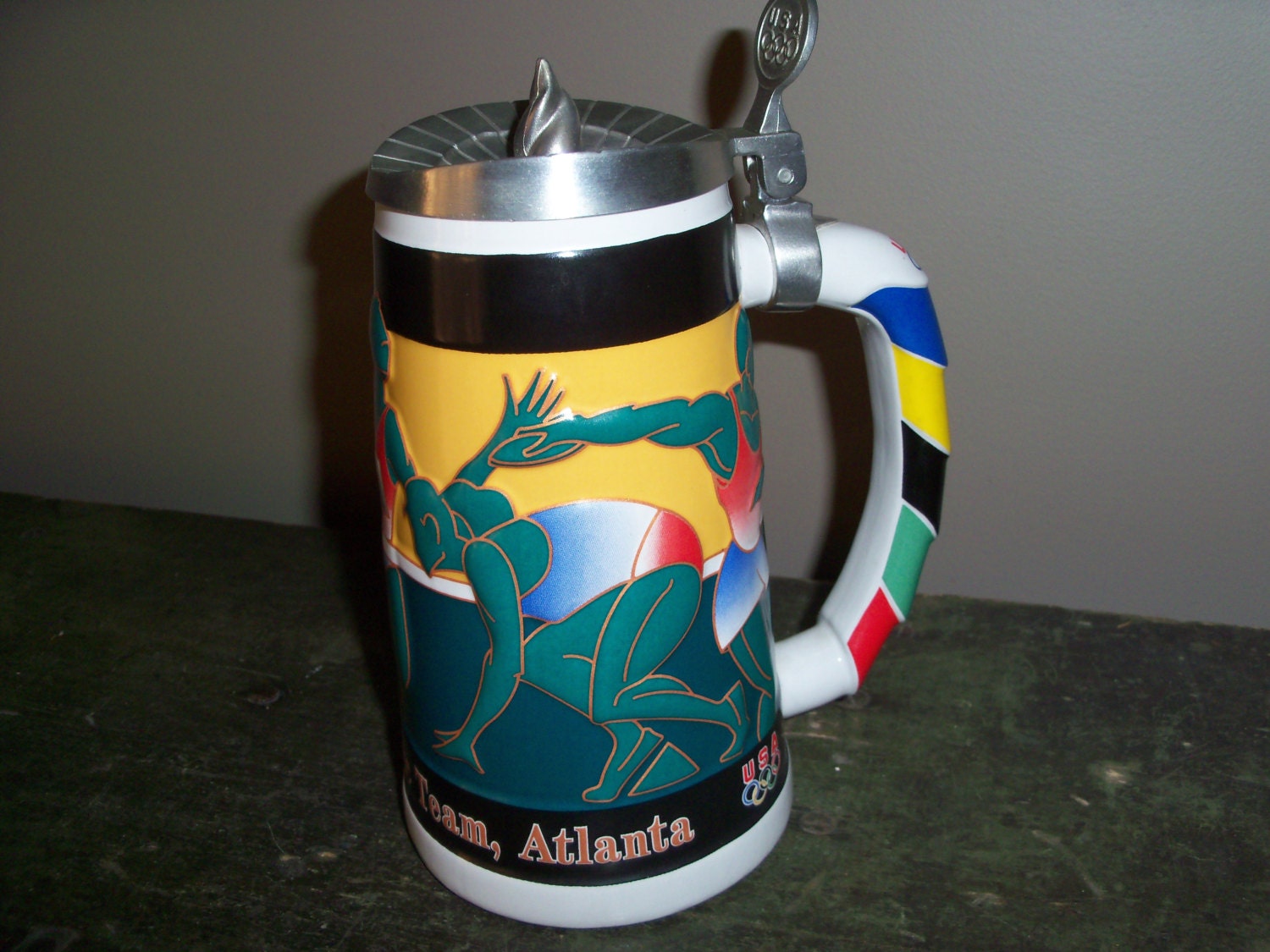 Vintage 1996 Atlanta Olympics Collectible Stein Ceramarte Super Vintage 1996 Atlanta Olympics Collectible Stein Ceramarte Super