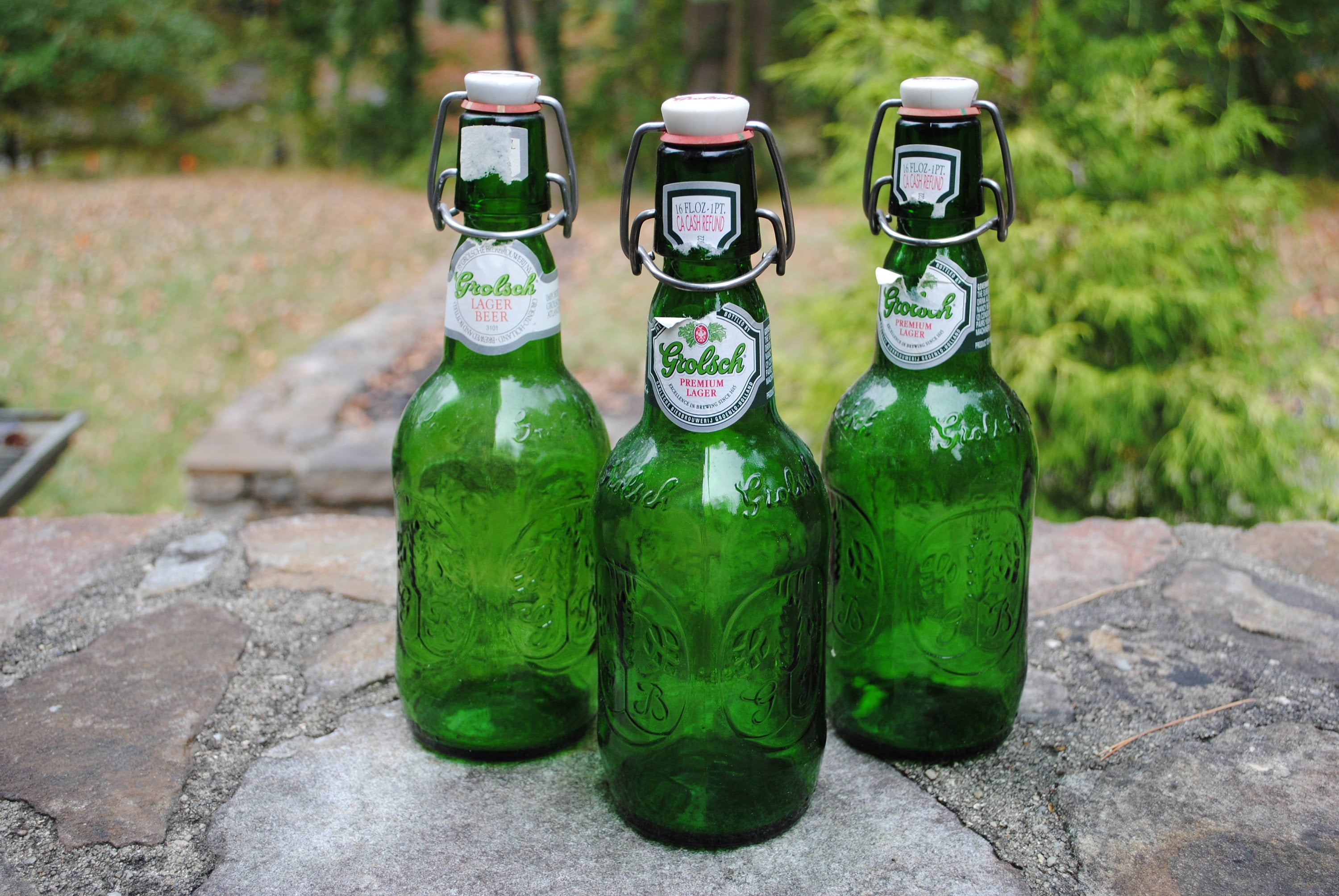 Set of 3 Vintage Golsch Lager Beer Bottles Holland Dutch Bar Ware