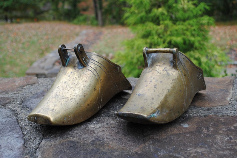 Antique Brass Spanish Conquistador Stirrups Shoes Horse Lover Equestrian Wall Decor image 3