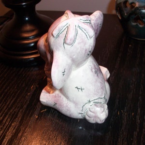 Vintage Ceramic Pottery Purple Elephant image 3