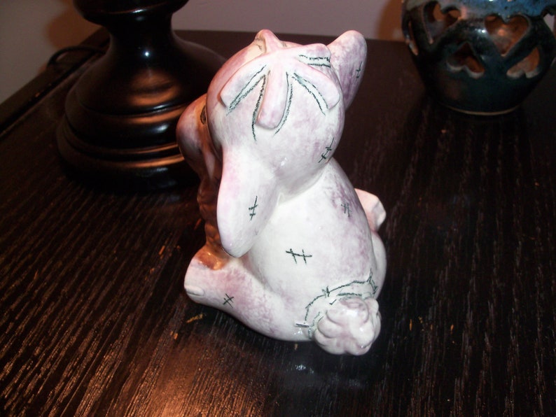 Vintage Ceramic Pottery Purple Elephant image 3