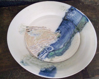 Exquisite Handmade Stoneware Art Plate