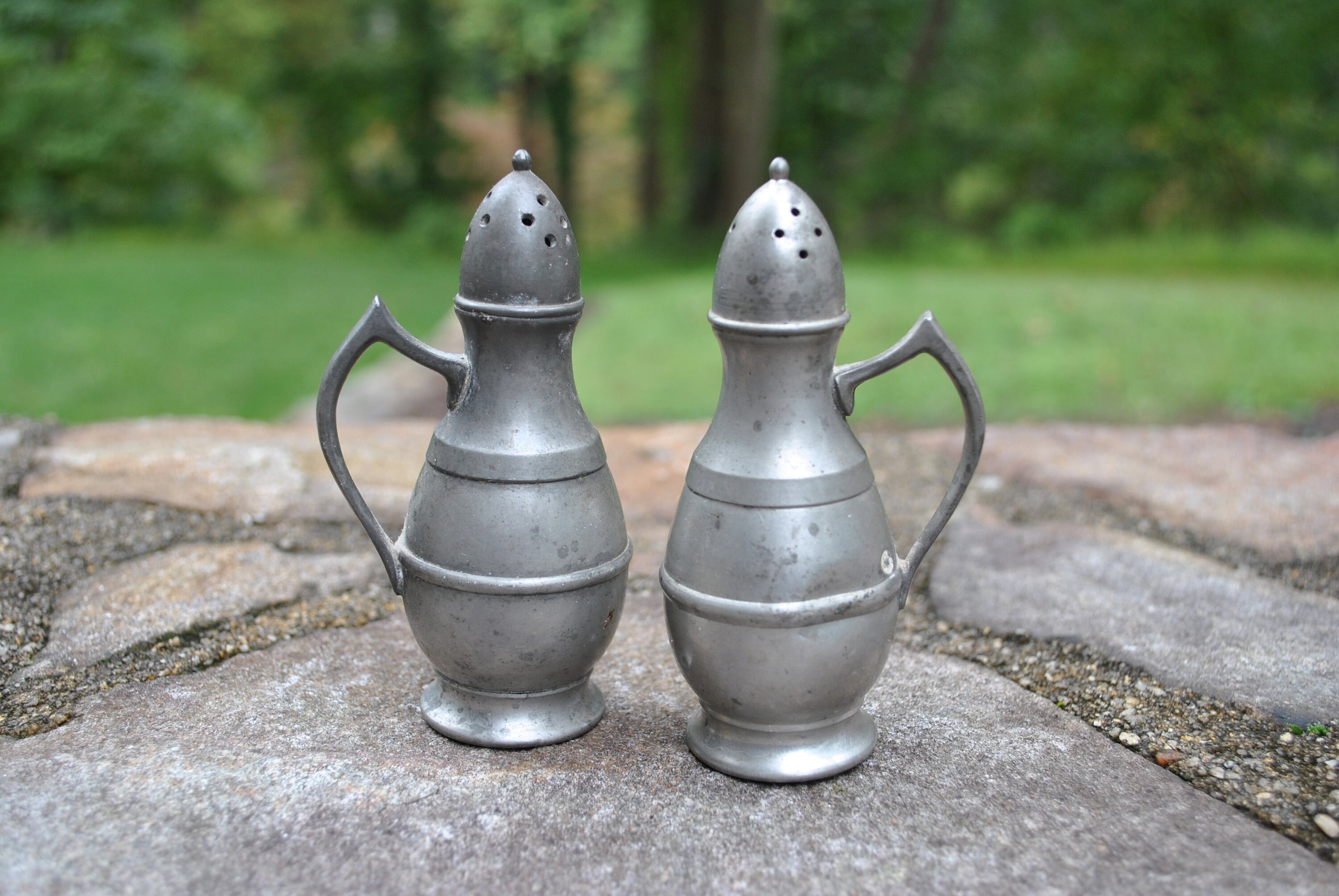 Vintage Alden Pewter Salt and Pepper Shakers - Etsy
