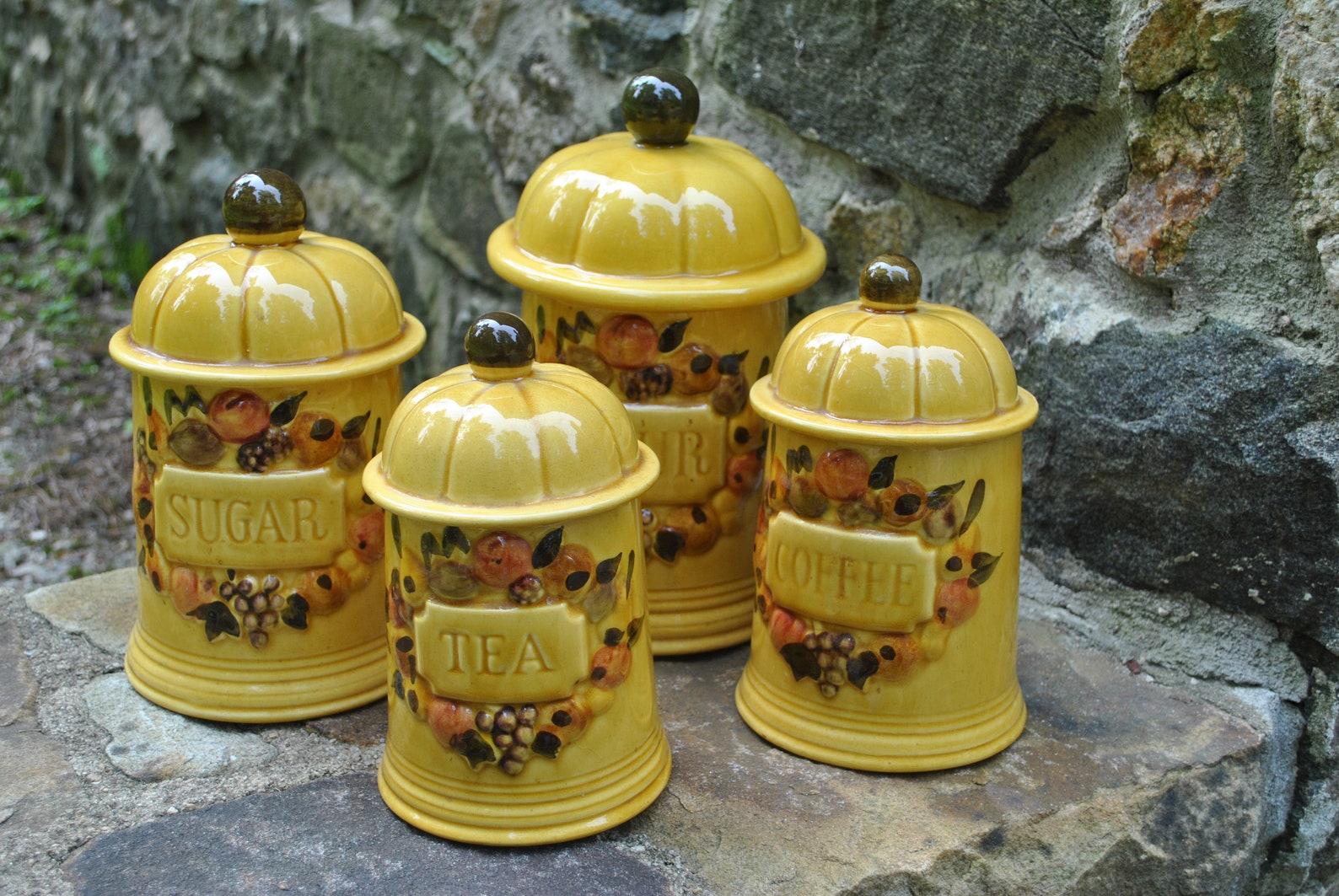 Set of 4 Rare Los Angeles Potteries Ceramic Kitchen Containers - Etsy