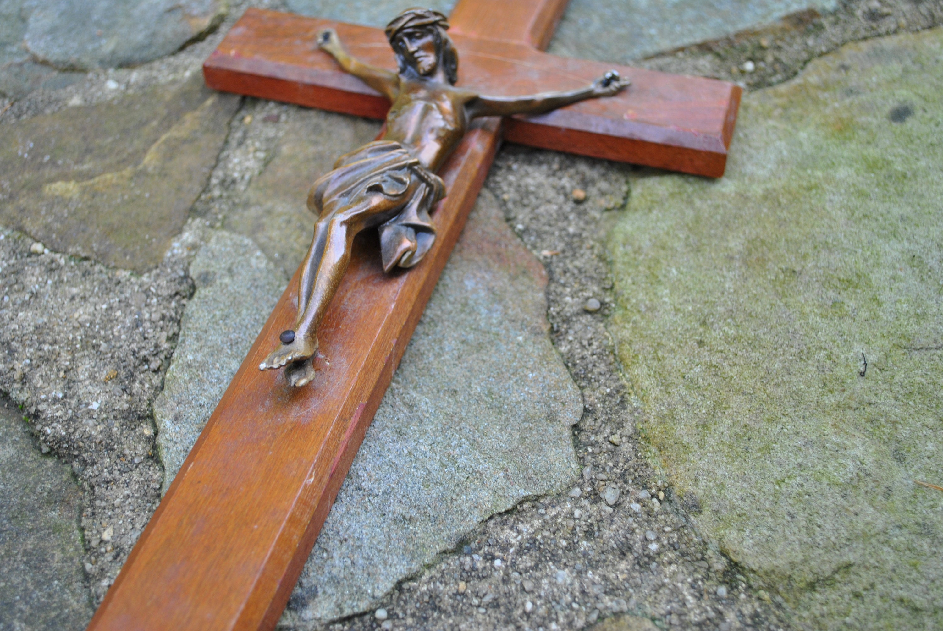 木製十字架 INRI付き INRI Crucifix Cross Jesus God Church Religious Symbol Art Vintage