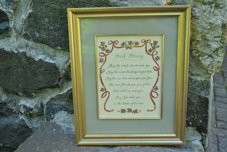 Plaque Métal Bénédiction Irlandaise - Déco Murale Vintage 20x30cm - Fer Imprimé Trèfle