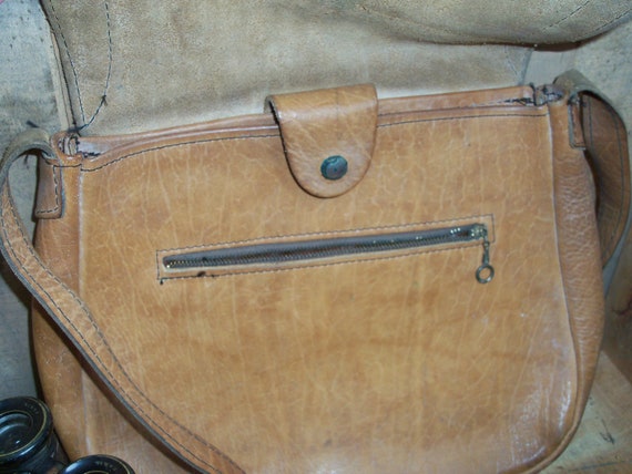 Vintage Handmade Leather Bag Purse Handbag Messen… - image 6