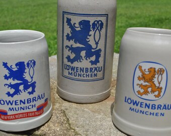 Details about   Vintage Lowenbrau Munich Beer Tankard Mug Stein .5 Liter Stoneware German Made 