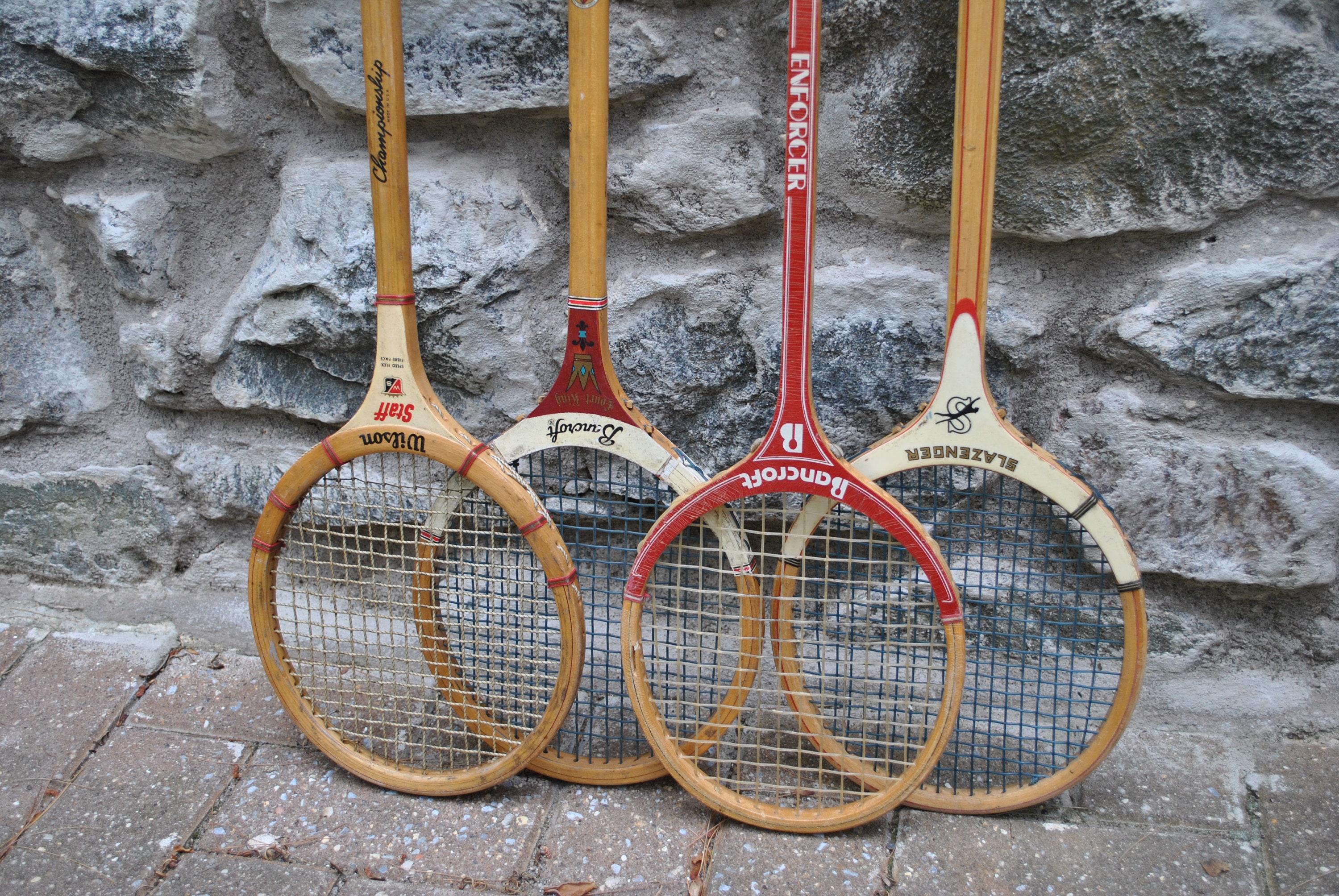 Squash Rackets Wooden Set of 4 Vintage Wall Display Sports Bar Etsy